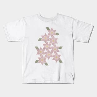 Pastel Purple Geometric Flowers Kids T-Shirt